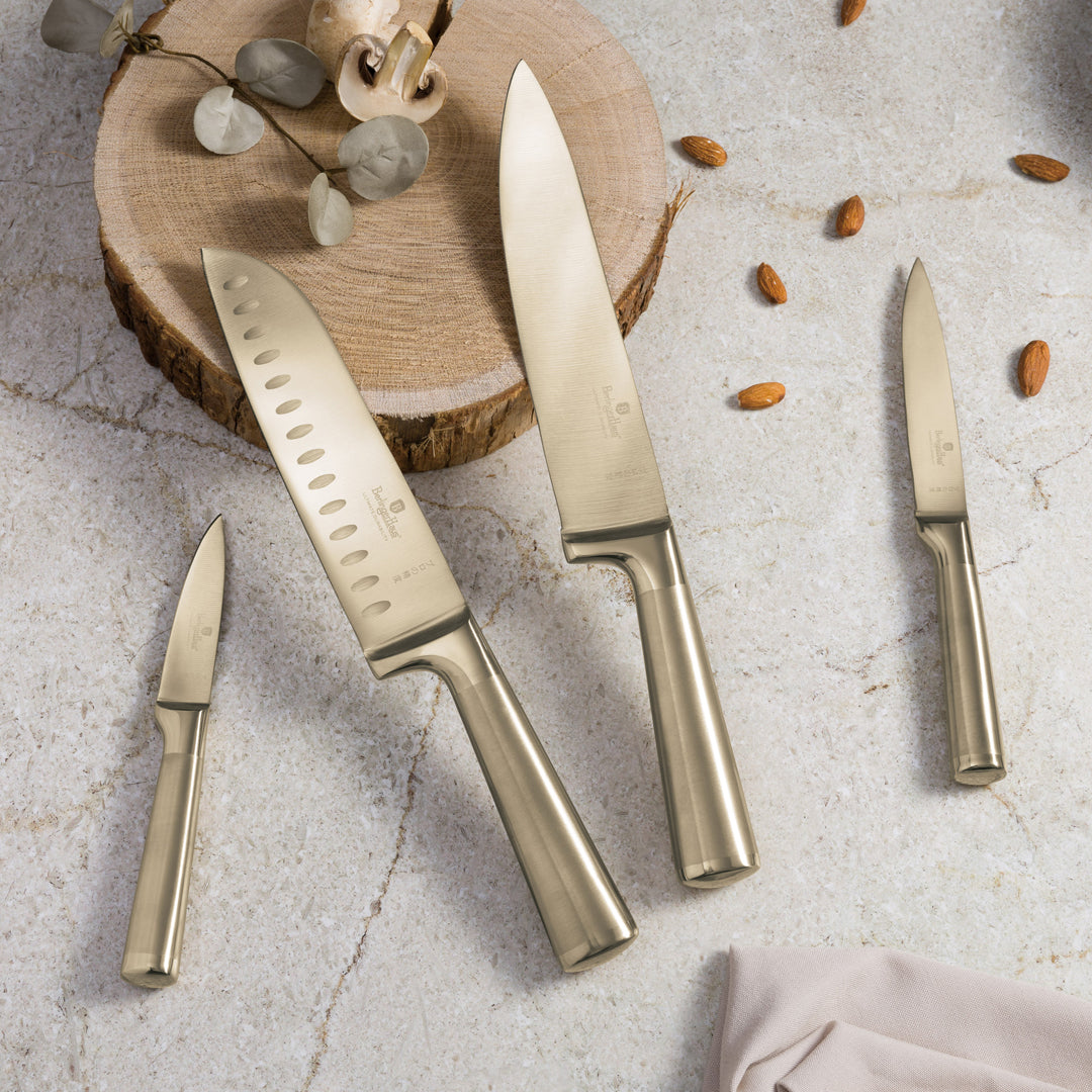 Berlinger Haus 4-Piece Stainless Steel Knife Set - Gold