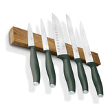 Berlinger Haus 6-Piece Stainless Steel Knife Set with Wood Magnetic Hanger - Matt Green