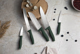 Berlinger Haus 6-Piece Stainless Steel Knife Set with Wood Magnetic Hanger - Matt Green