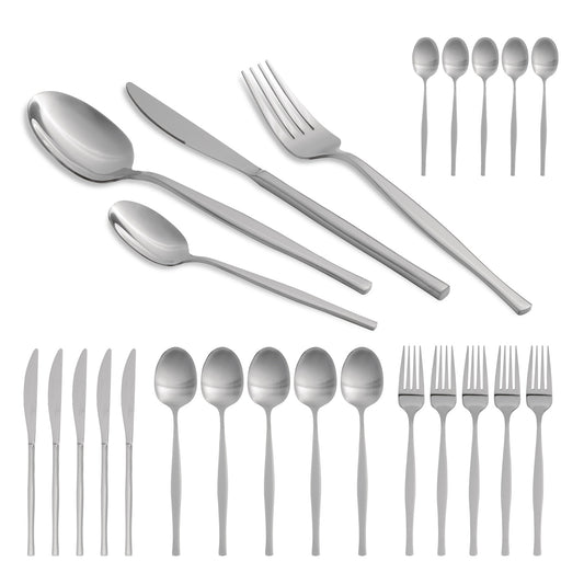 Berlinger Haus 24-Piece Stainless Steel Cutlery Set – Silver Mirror Polish