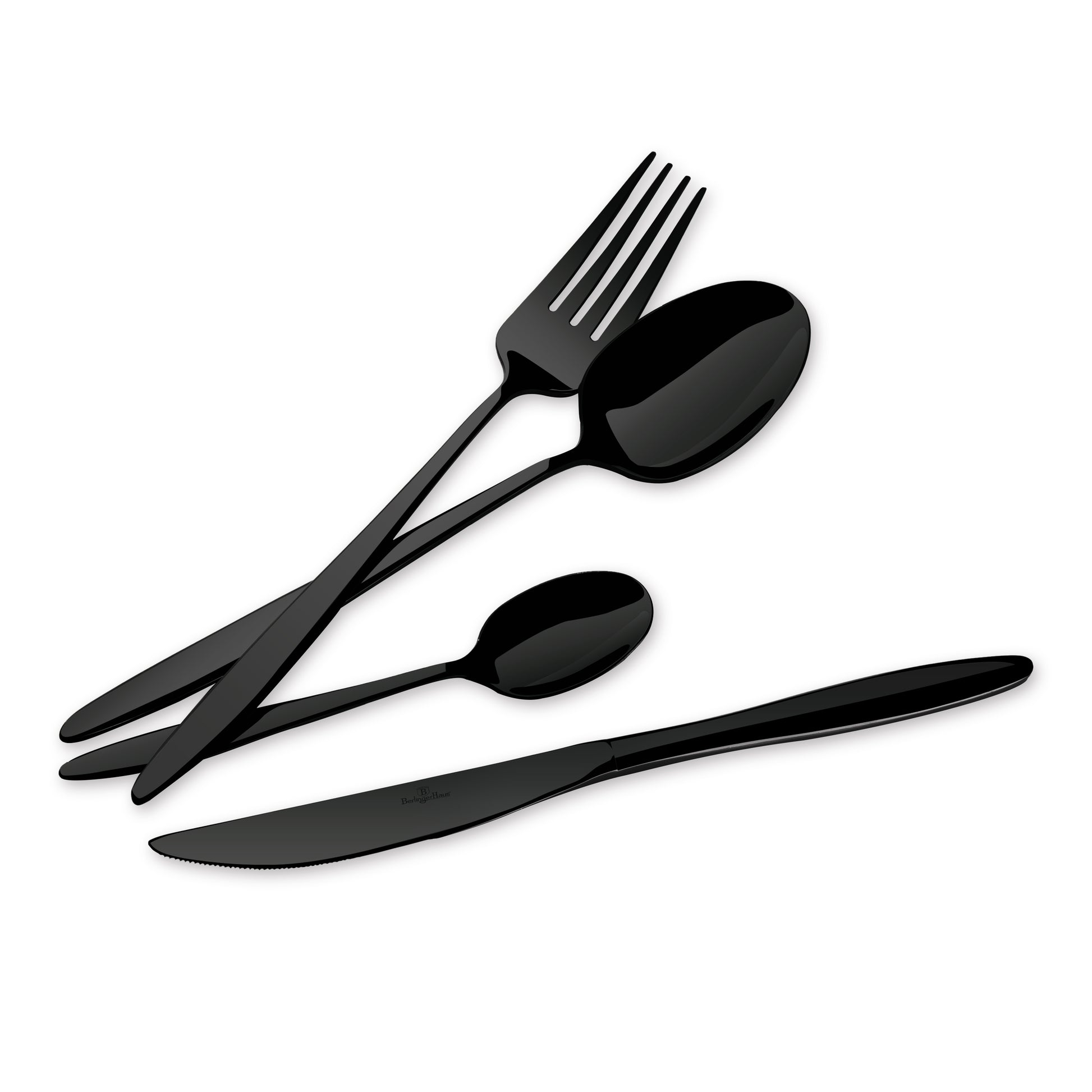 Berlinger Haus 24-Piece Stainless Steel Cutlery Set – Black Mirror