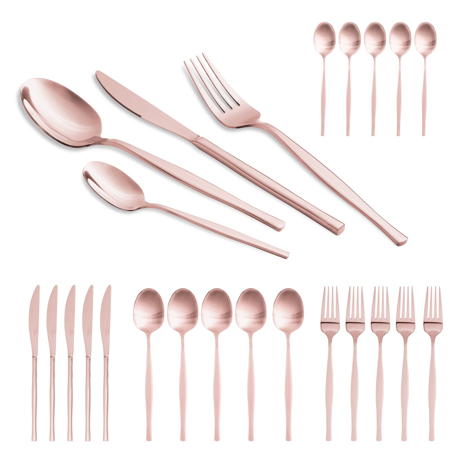 Berlinger Haus 24-Piece Stainless Steel Cutlery Set - Rose Gold
