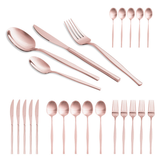 Berlinger Haus 24-Piece Stainless Steel Cutlery Set - Rose Gold