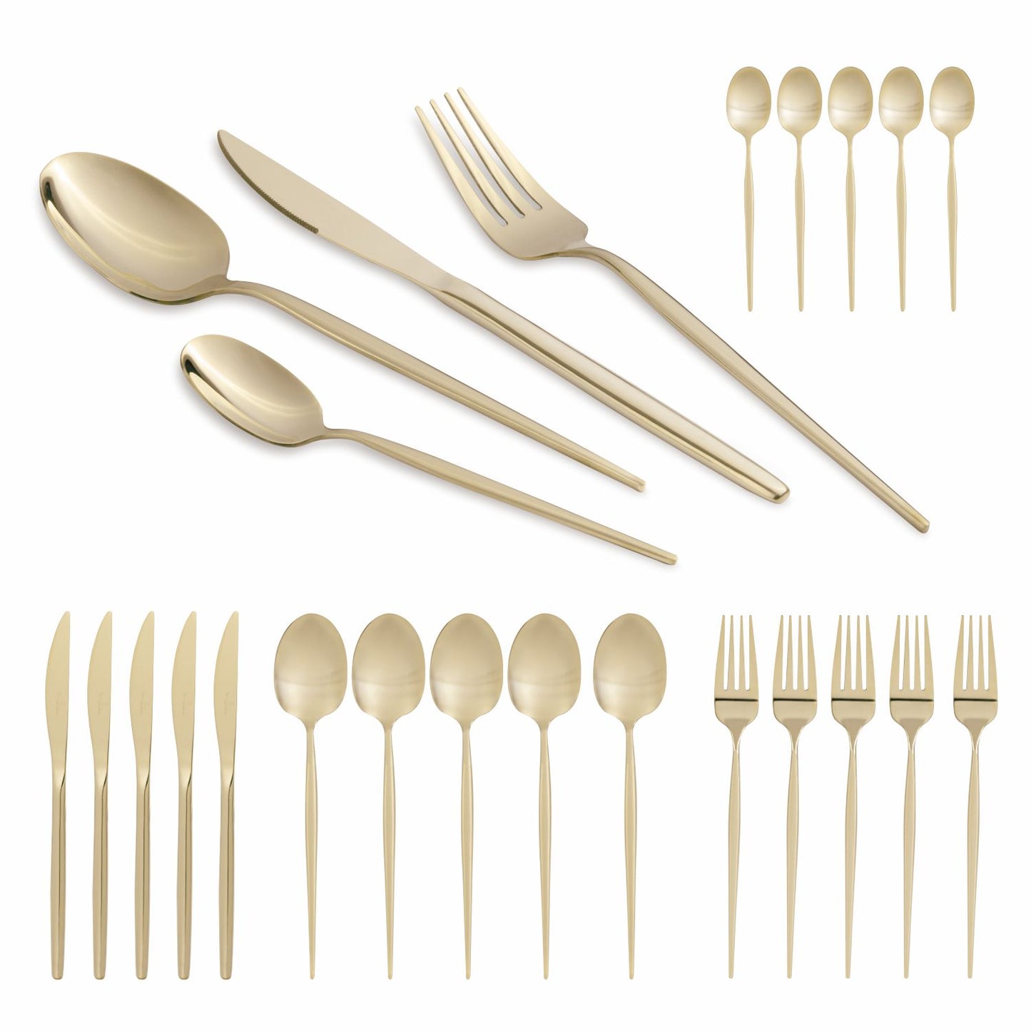 Berlinger Haus 24-Piece Stainless Steel Cutlery Set - Champagne Gold