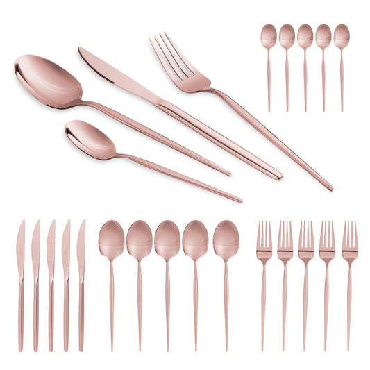Berlinger Haus 24-Piece Stainless Steel Cutlery Set - Rose Gold