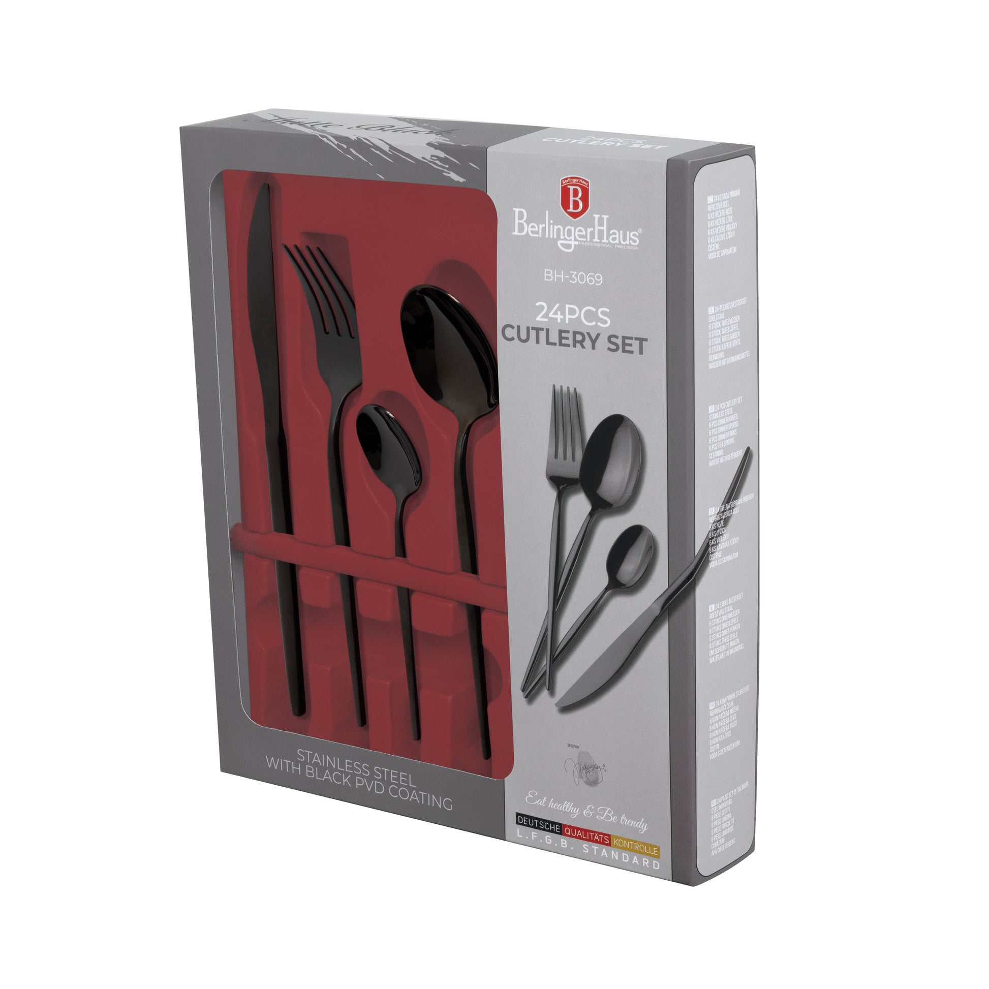 Berlinger Haus 24-Piece Cutlery Set – Mirror Black