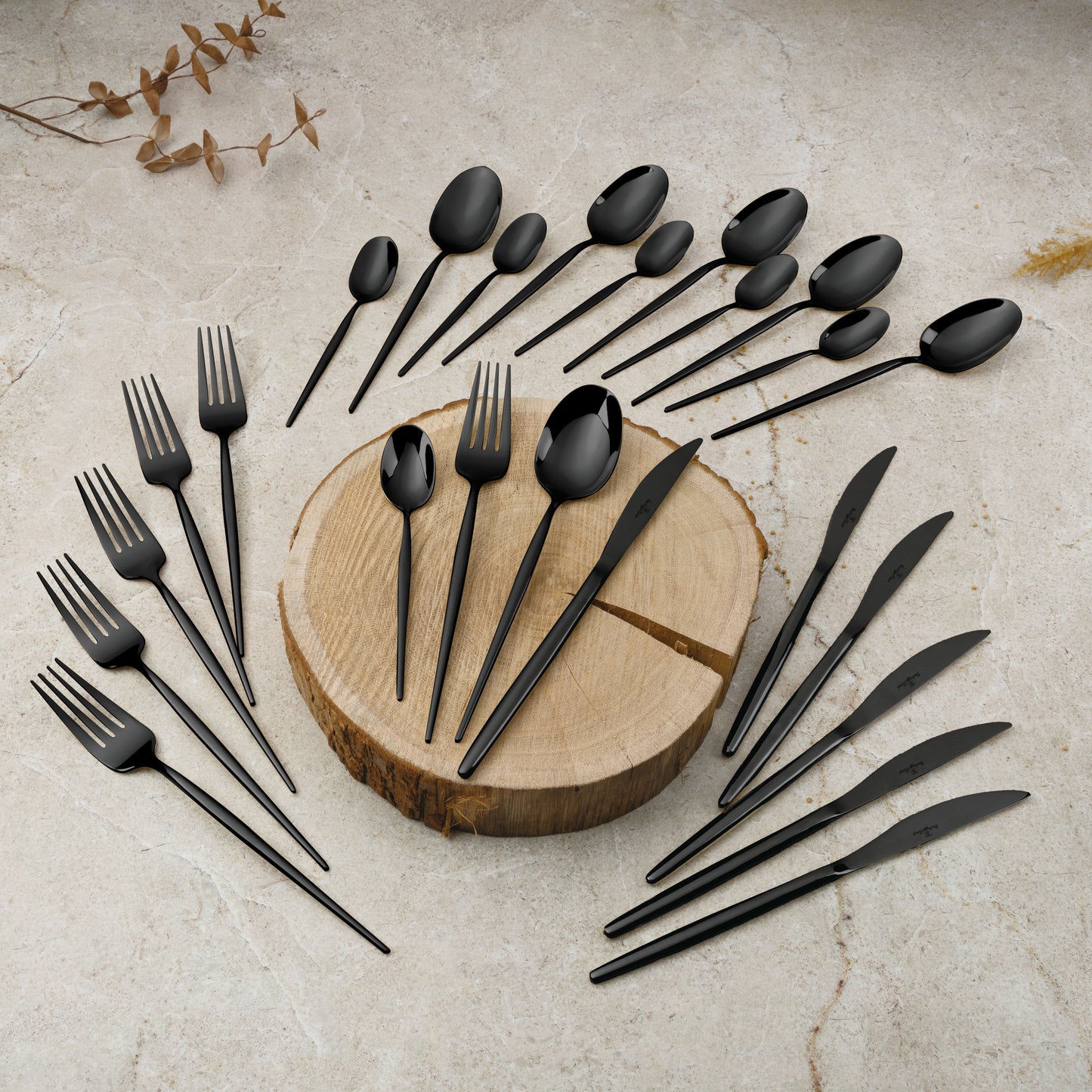 Berlinger Haus 24-Piece Cutlery Set – Mirror Black