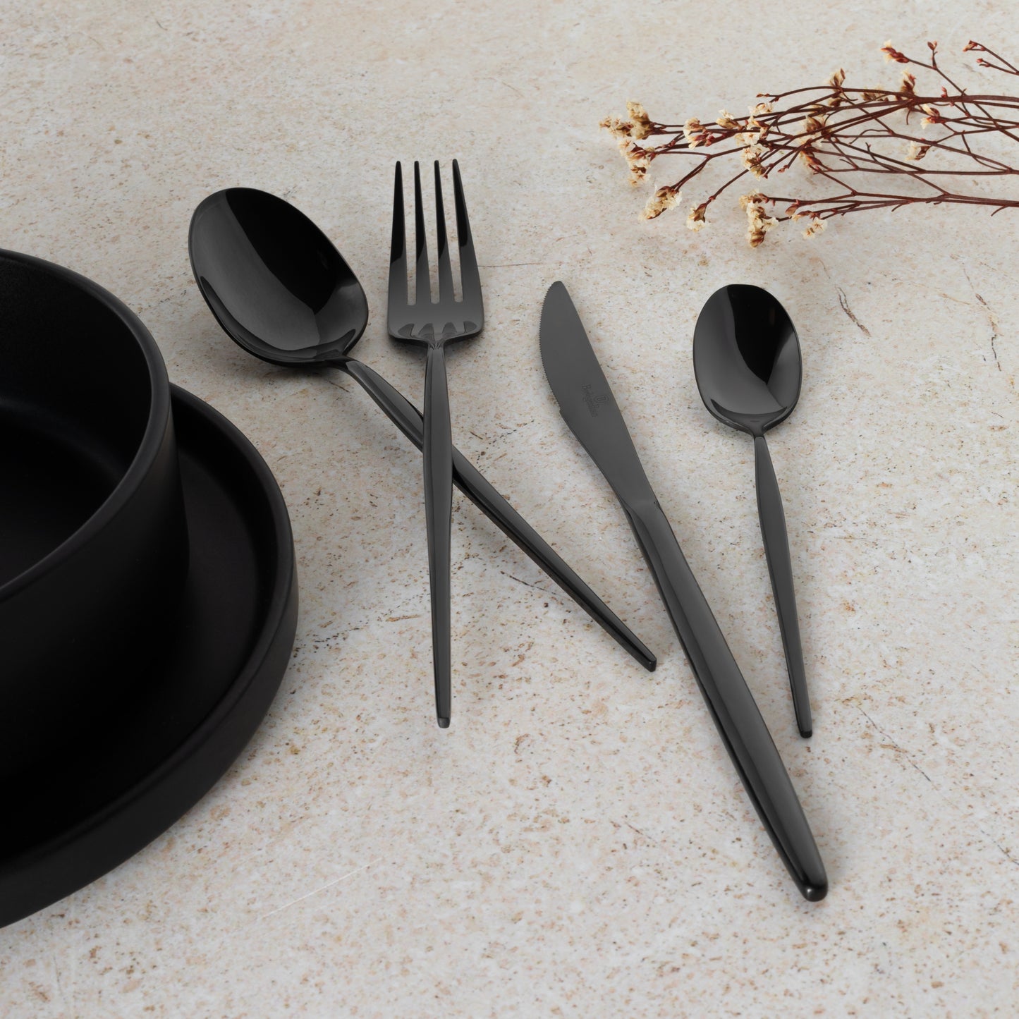 Berlinger Haus 24-Piece Cutlery Set – Mirror Black
