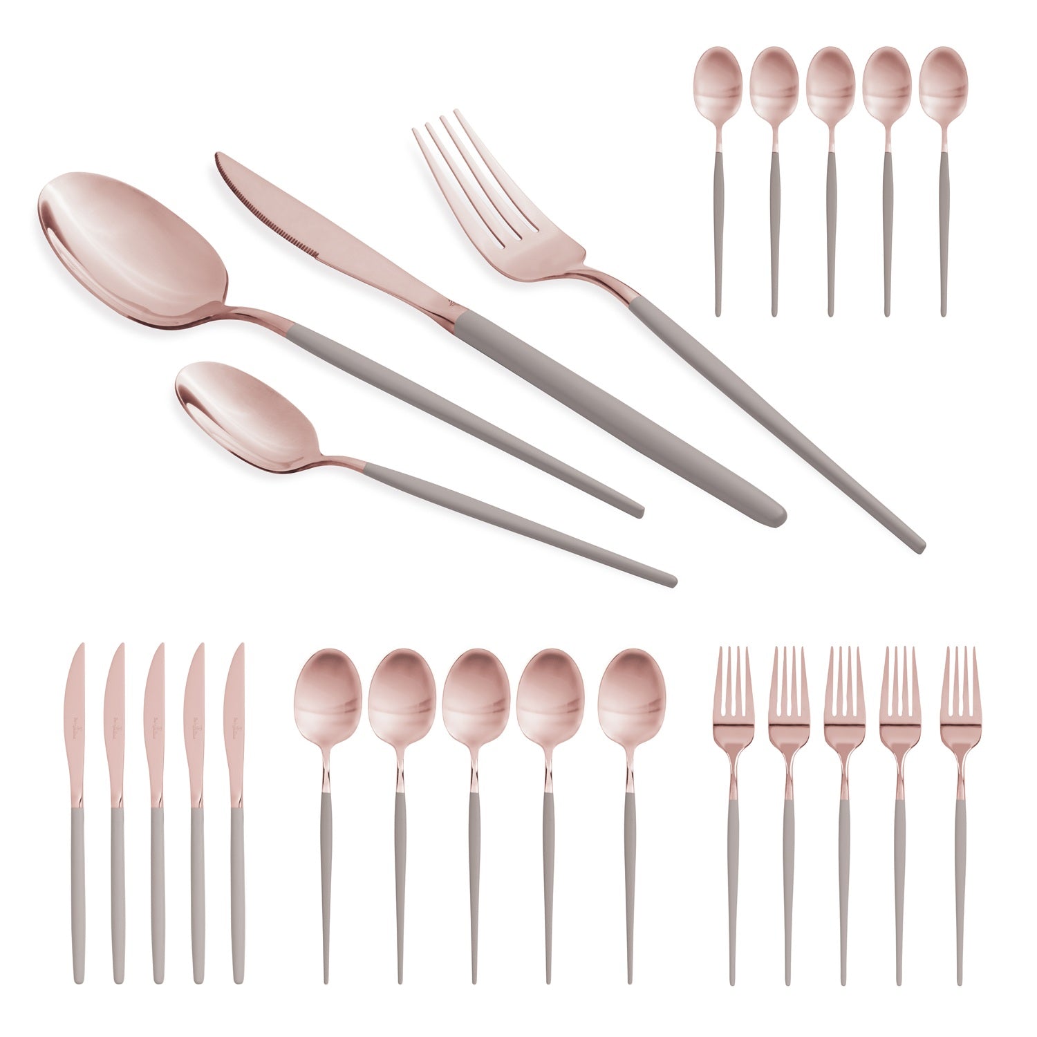 Berlinger Haus 24-Piece Stainless Steel Cutlery Set - Taupe