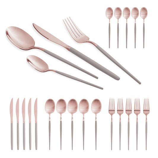 Berlinger Haus 24-Piece Stainless Steel Cutlery Set - Taupe