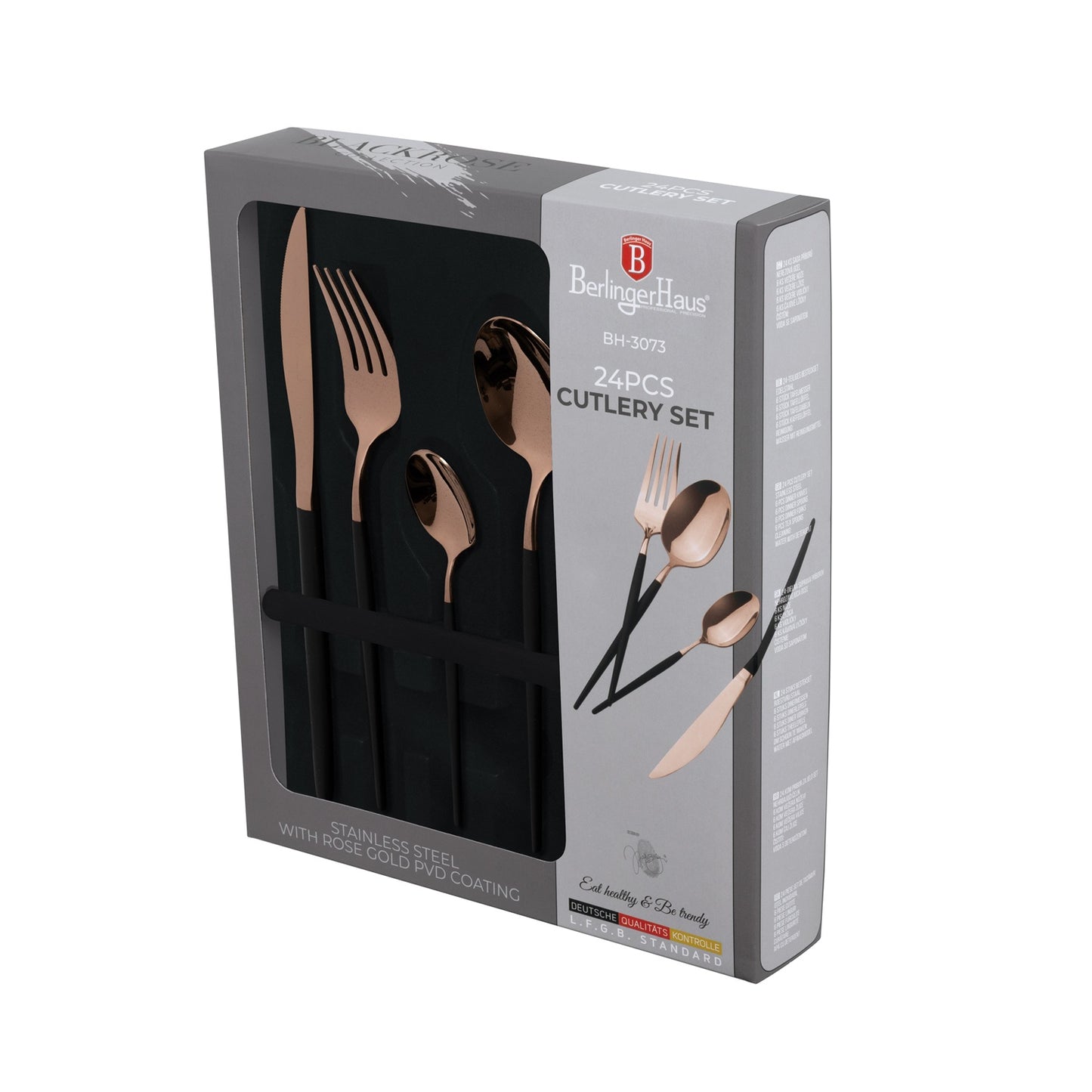 Berlinger Haus 24-Piece Cutlery Set – Black Rose