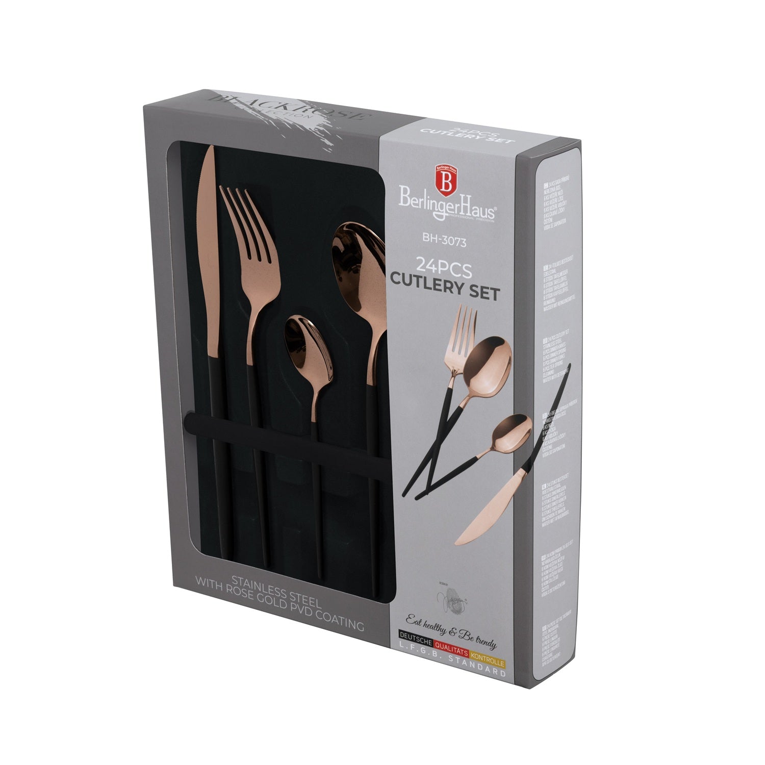 Berlinger Haus 24-Piece Cutlery Set – Black Rose
