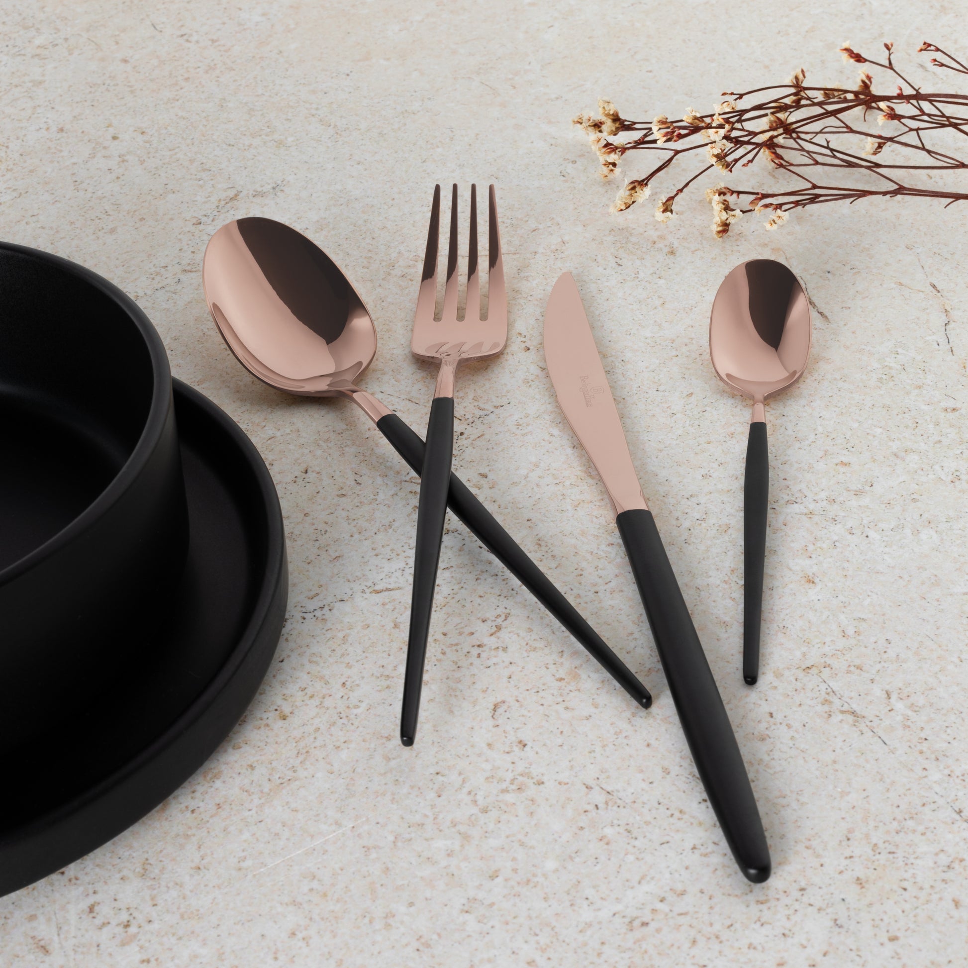 Berlinger Haus 24-Piece Cutlery Set – Black Rose