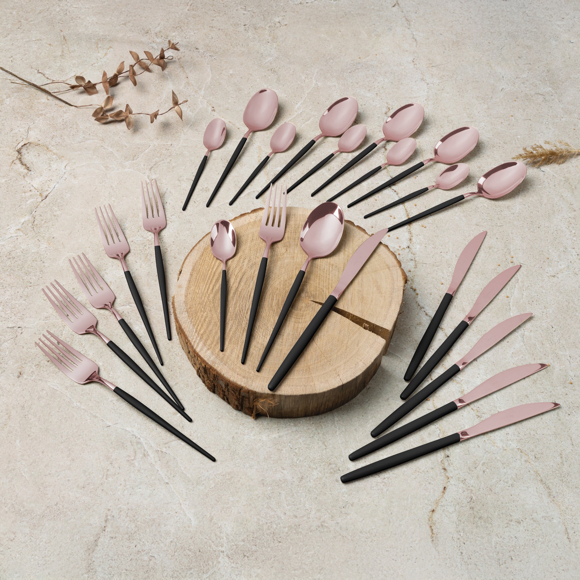 Berlinger Haus 24-Piece Cutlery Set – Black Rose