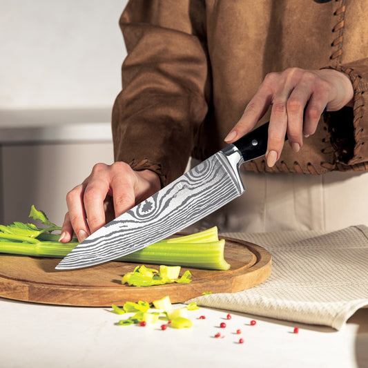 Berlinger Haus 6-Piece Stainless Steel Knife Set with Bamboo Stand - Black