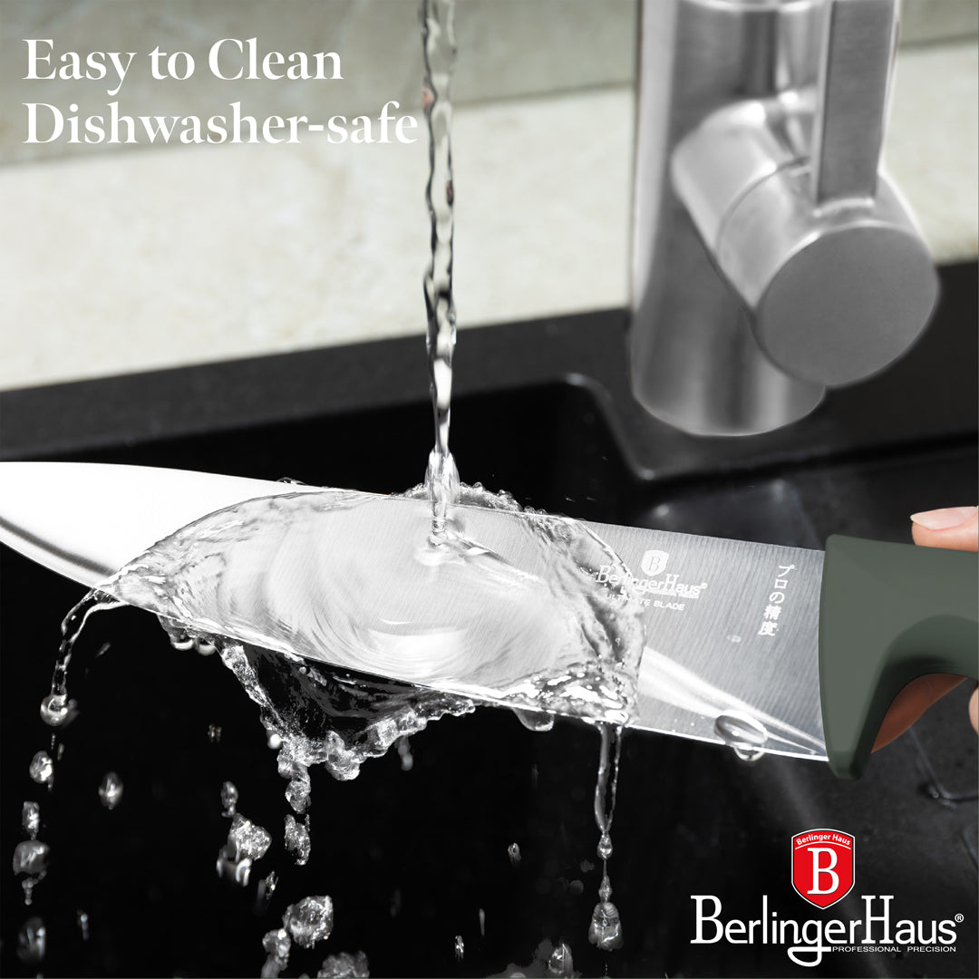 Berlinger Haus 6-Piece Stainless Steel Knife Set – Matt Green