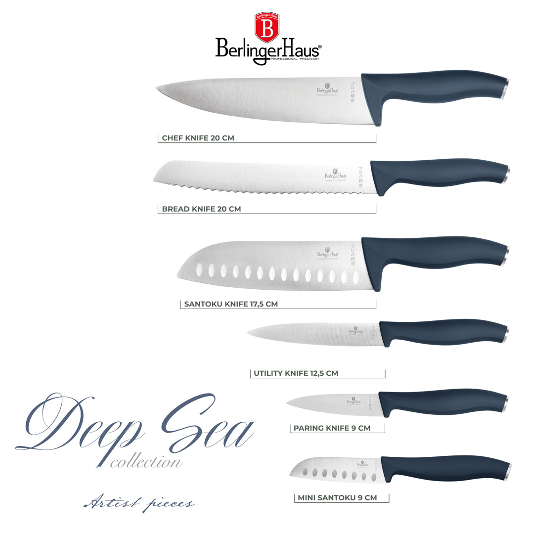 Berlinger Haus 6-Piece Stainless Steel Knife Set -Deep Sea