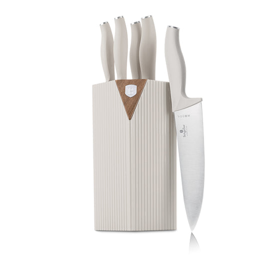 Berlinger Haus 6-Piece Stainless Steel Knife Set with Stand – Sahara