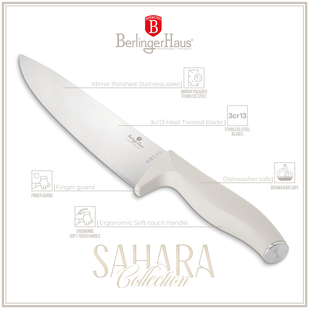 Berlinger Haus 6-Piece Stainless Steel Knife Set with Stand – Sahara