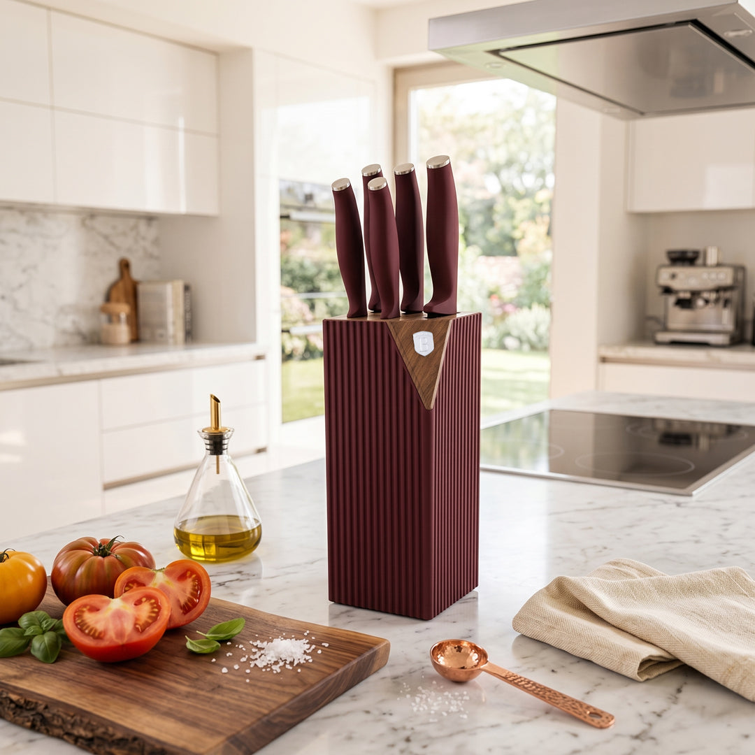 Berlinger Haus 6-Piece Stainless Steel Knife Set with Stand – Leonardo