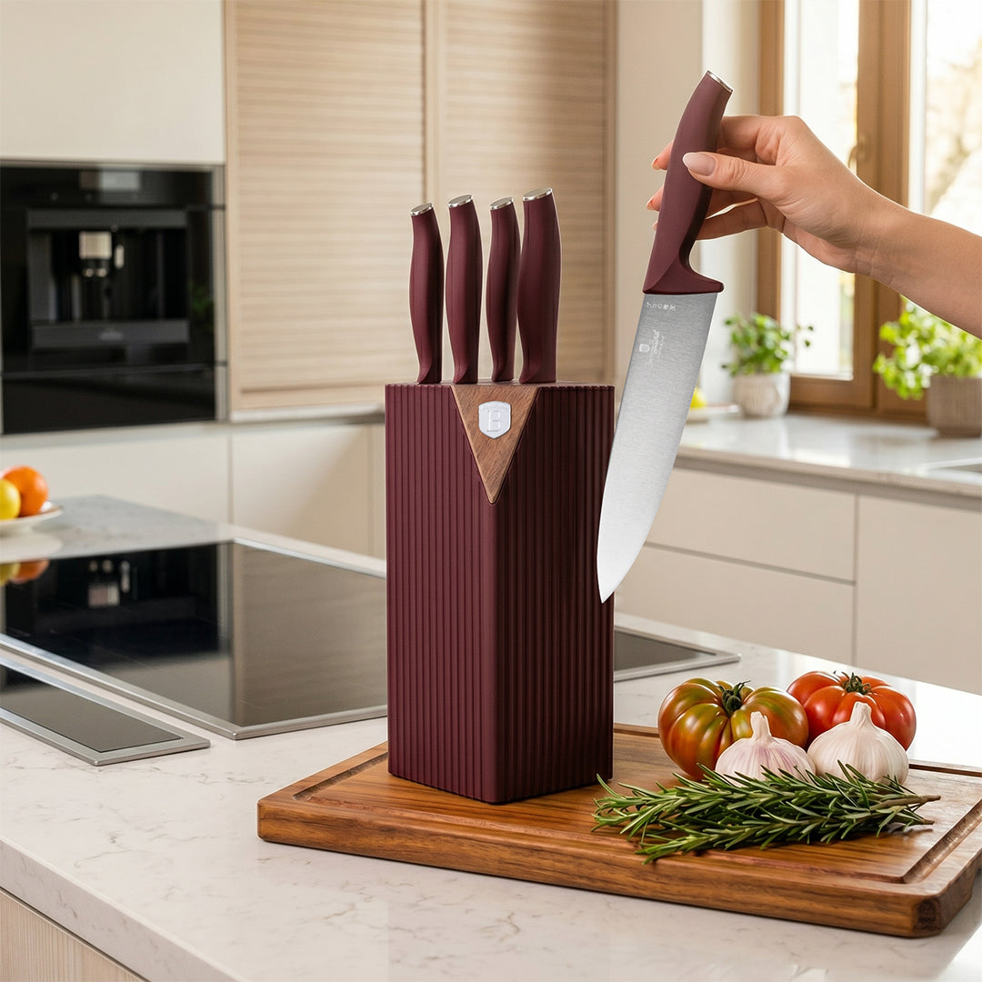 Berlinger Haus 6-Piece Stainless Steel Knife Set with Stand – Leonardo