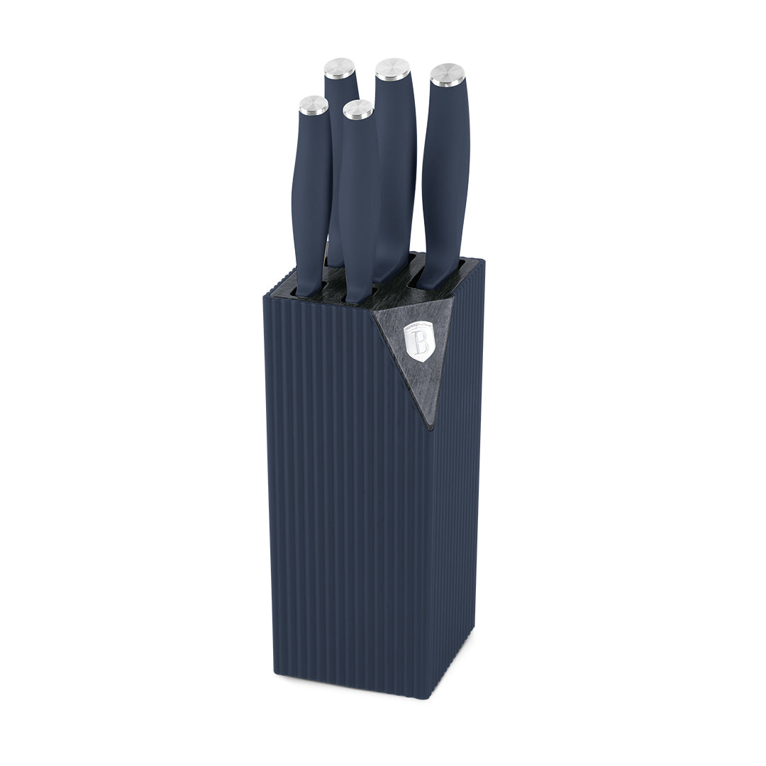 Berlinger Haus 6-Piece Stainless Steel Knife Set with Stand – Deep Sea