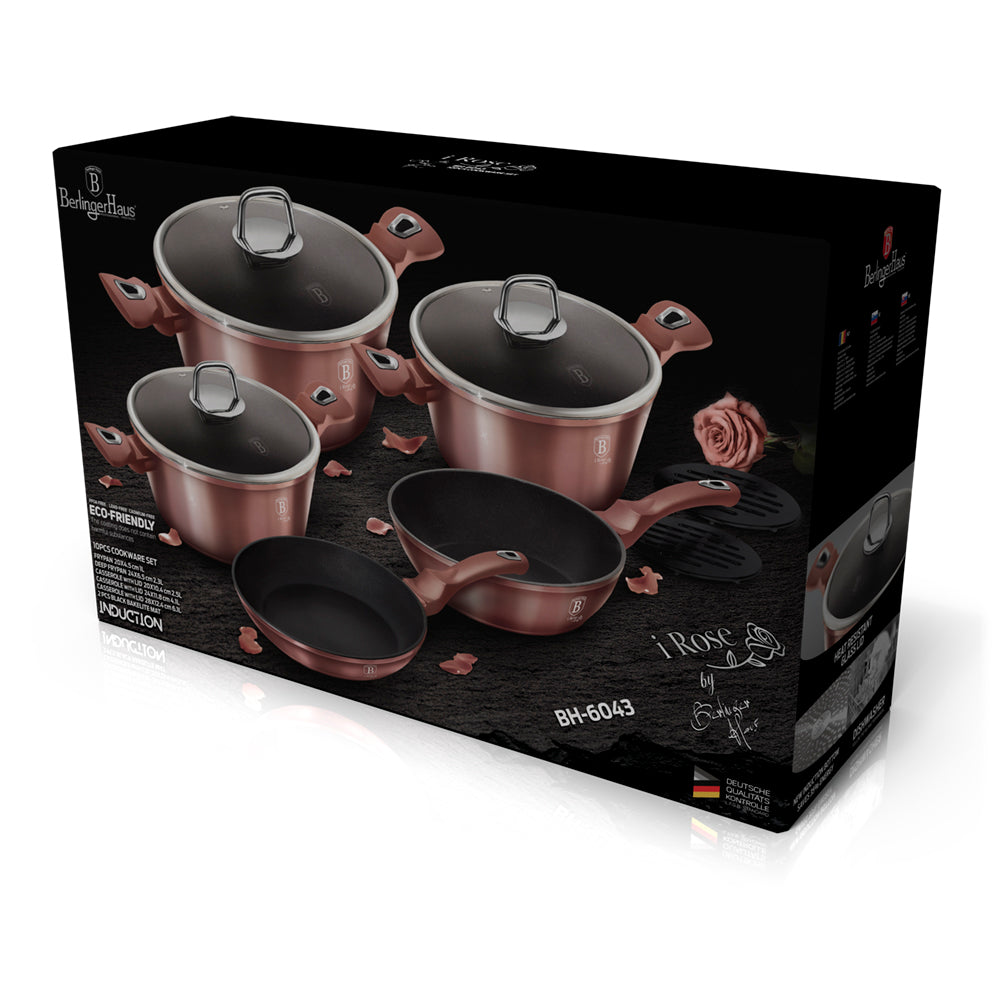 Berlinger Haus 10-Piece Titanium Coating Cookware Set - iRose Edition