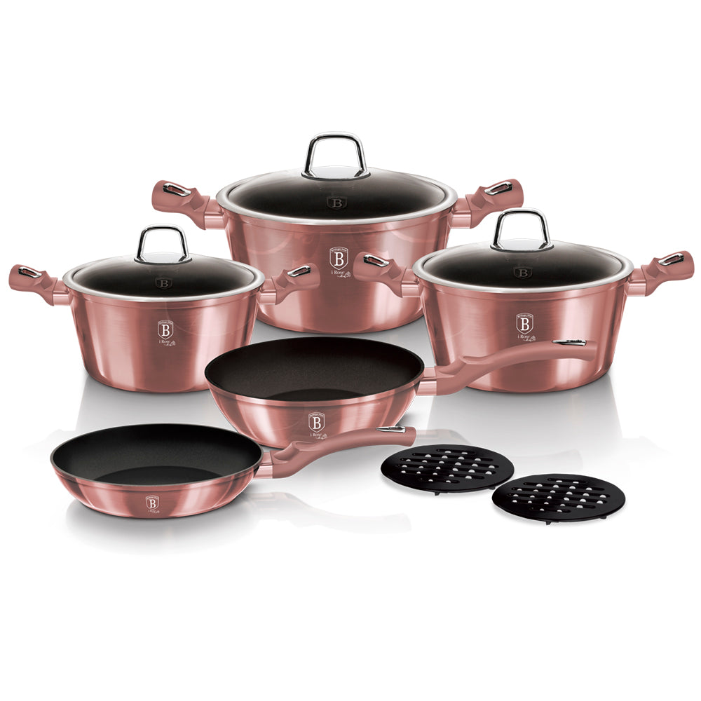 Berlinger Haus 10-Piece Titanium Coating Cookware Set - iRose Edition
