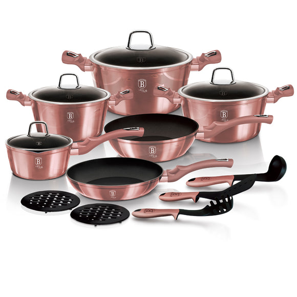 Berlinger Haus 15 Piece Marble Coating Cookware Set - i-ROSE