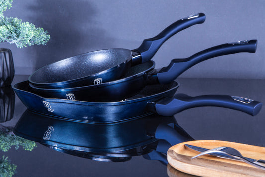 Berlinger Haus 5-Piece Smart Lid Detachable Handle Frypan Set - Aquamarine