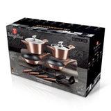 Berlinger Haus 10 Piece Marble Coating Cookware Set - Rose Gold Metallic Line