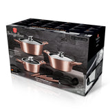 Berlinger Haus 10-Piece Marble Coating Cookware Set - Rose Gold Metallic Line