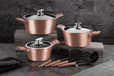 Berlinger Haus 10-Piece Marble Coating Cookware Set - Rose Gold Metallic Line