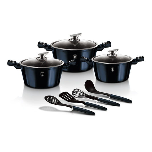 Berlinger Haus 10-Piece Marble Coating Cookware Set - Aquamarine