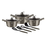 Berlinger Haus 10 Piece Marble Coating Cookware Set - Carbon Metallic