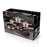 Berlinger Haus 11-Piece Marble Coating Cookware Set - Rose Gold Metallic Line