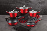 Berlinger Haus 17 Piece Marble Coating Cookware Set - Burgundy Metallic