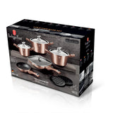 Berlinger Haus 11-Piece Marble Coating Cookware Set - Rose Gold Metallic Line