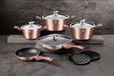 Berlinger Haus 11-Piece Marble Coating Cookware Set - Rose Gold Metallic Line