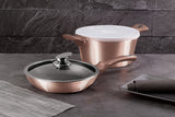 Berlinger Haus 4-Piece Marble Coating Cookware Set - Rose Gold Metallic Line