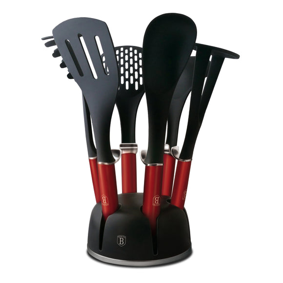 Berlinger Haus 7-Piece Non-Stick Kitchen Utensil Set - Burgundy Metallic