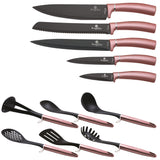 Berlinger Haus 12-Piece Knife Set with Stand and Kitchen Utensils - iRose Collection