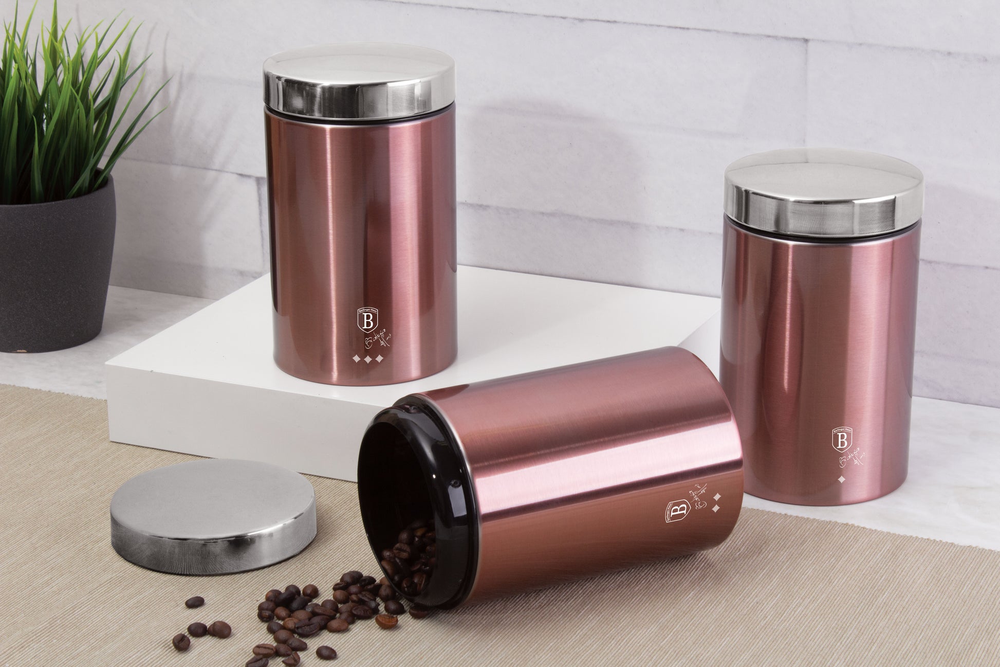 Berlinger Haus 3-Piece Premium Canister Set - i-Rose Edition