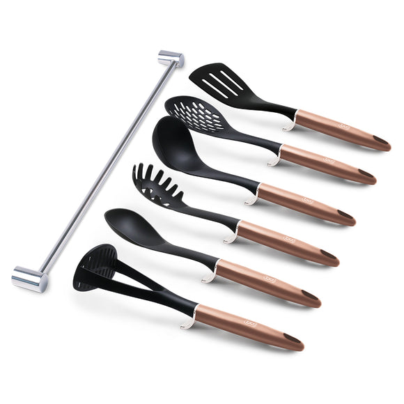 Berlinger Haus 7-Piece Non-Stick Kitchen Utensils Set with Hanger Rose Gold