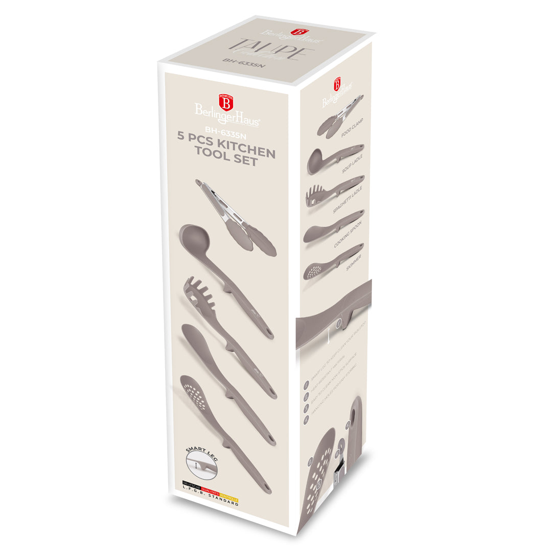 Berlinger Haus 5-Piece Kitchen Tool Set – Taupe