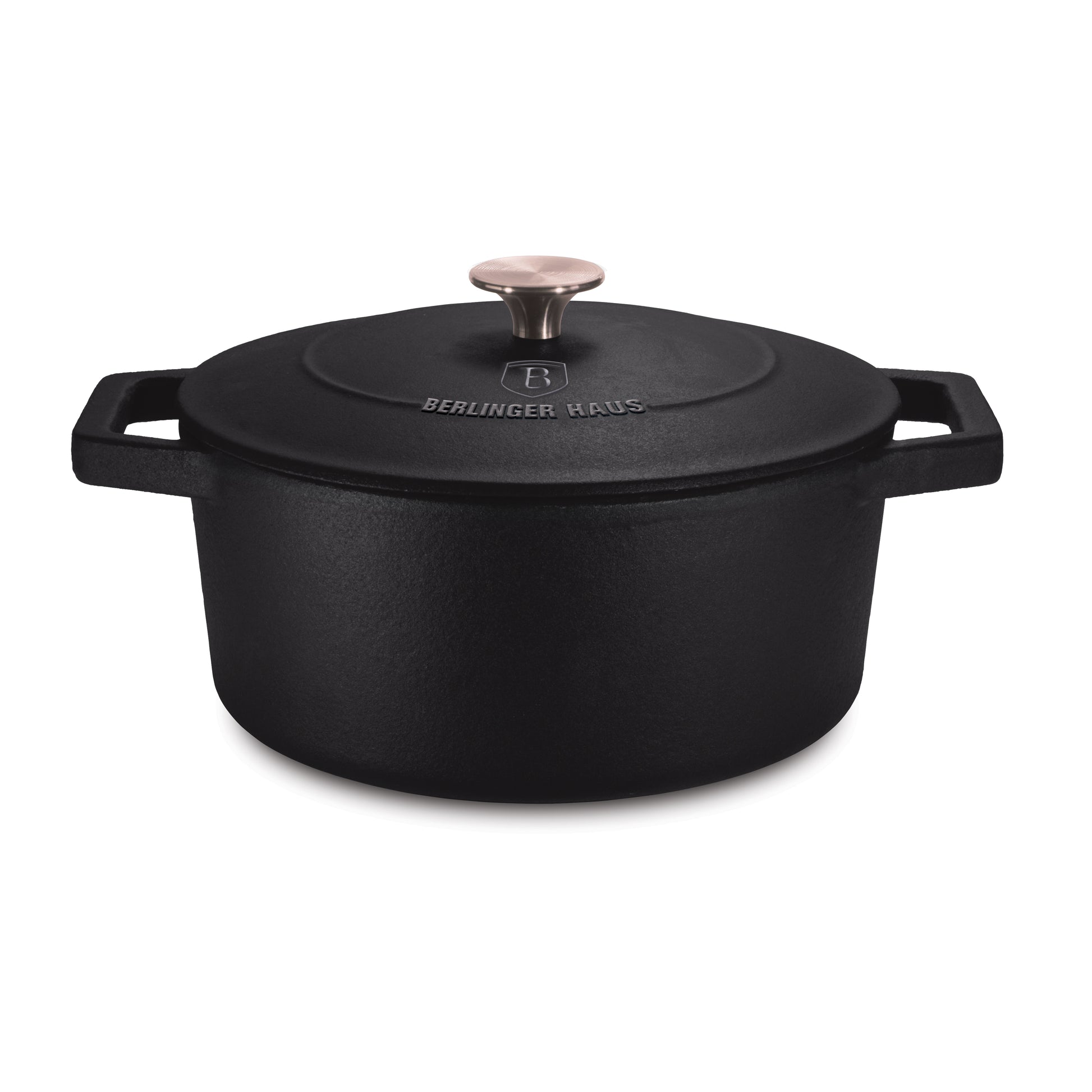 Berlinger Haus 20cm Enamel Coating Oven Safe Casserole with Lid - Black