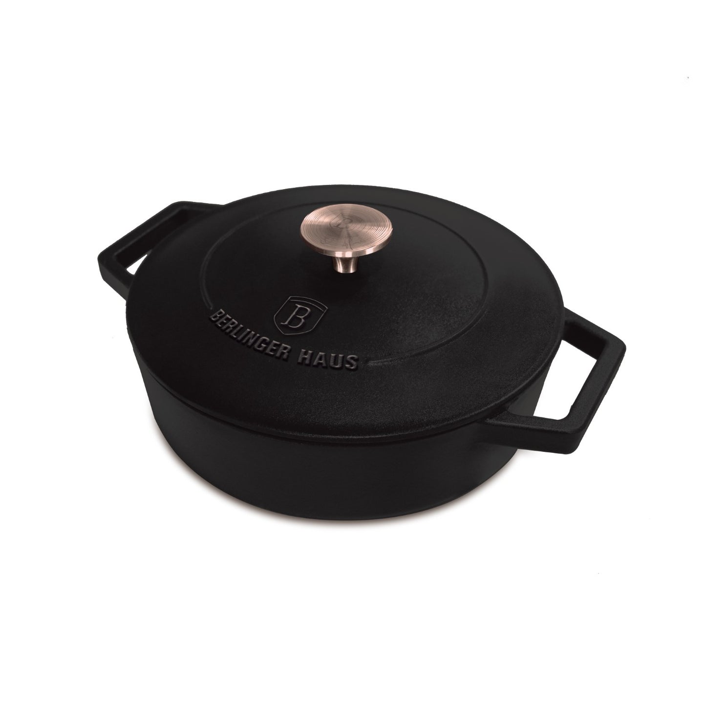 Berlinger Haus 26cm Cast Iron Shallow Pot - Matt Black