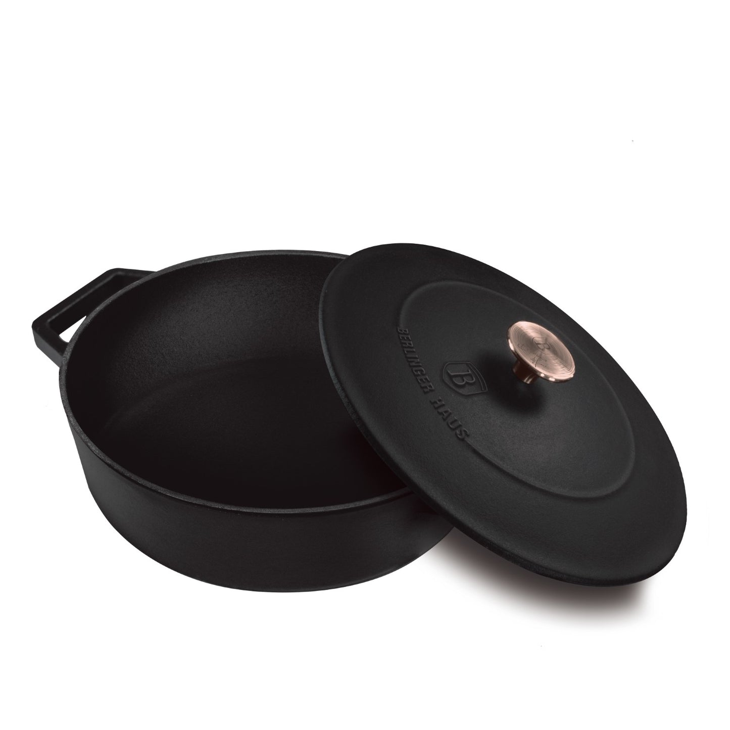Berlinger Haus 26cm Cast Iron Shallow Pot - Matt Black