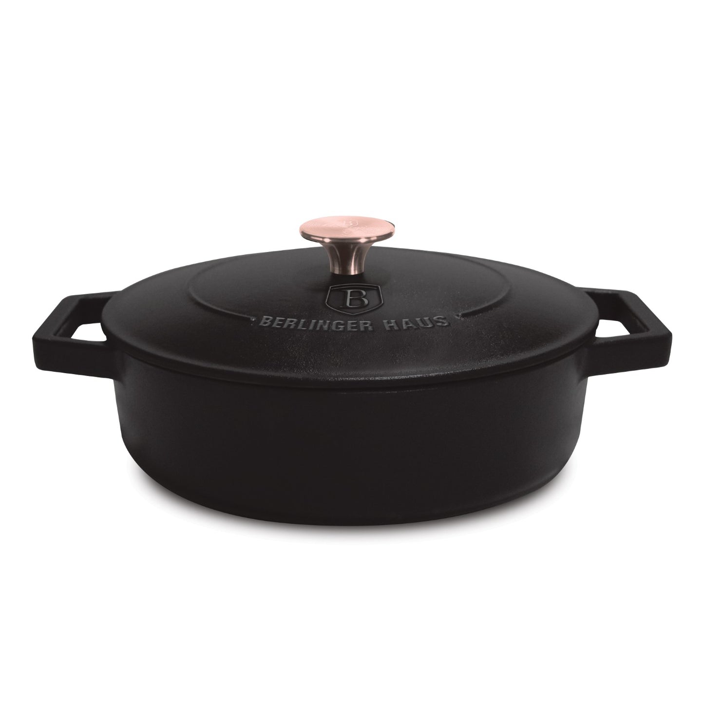 Berlinger Haus 26cm Cast Iron Shallow Pot - Matt Black