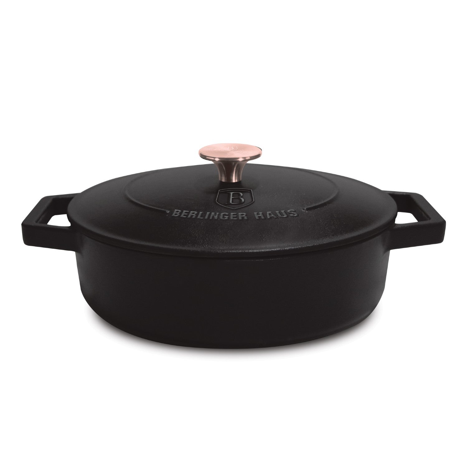 Berlinger Haus 26cm Cast Iron Shallow Pot - Matt Black